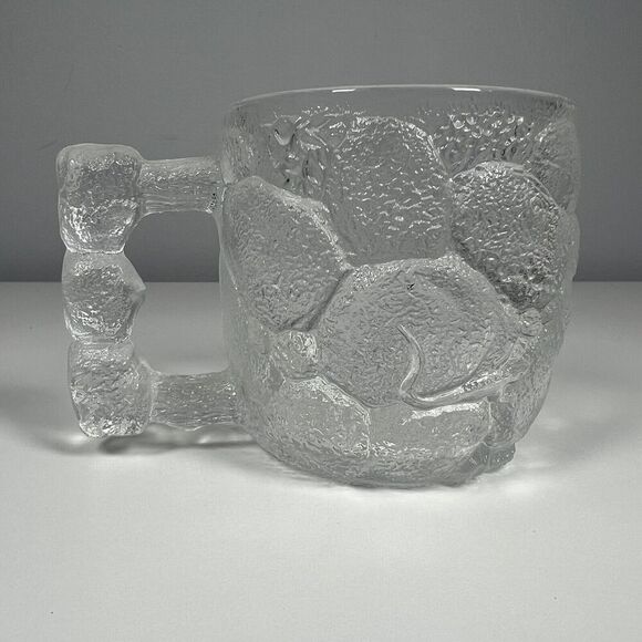 McDonalds (RocDonald's) "Flintstones" Frosted Glass Mugs Set of 2 1993 - Picture 7 of 8